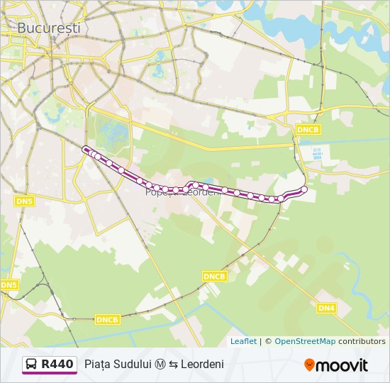 R440 Ruta Orare Stații și Hărți Leordeni Piața Sudului
