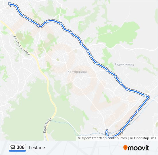 leštane mapa Línea 306: horarios, mapas y paradas leštane mapa