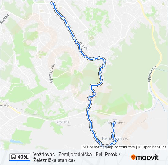 beli potok beograd mapa 406L trasa: Vremena polazaka, stajališta i mape beli potok beograd mapa