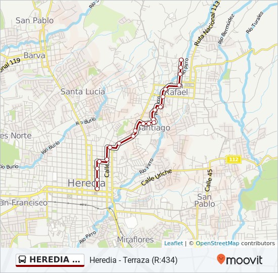 Línea Heredia Terraza Horarios Mapas Y Paradas