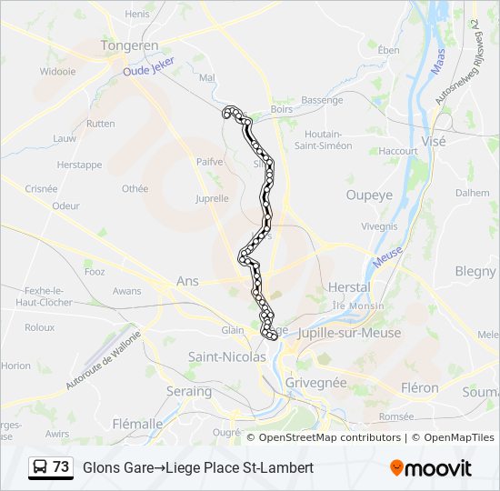 Ligne 73 Horaires Stations Plans Glons Gare Liege Place St