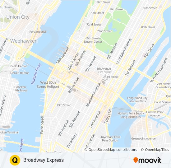 Q Route Time Schedules Stops Maps Uptown Queens