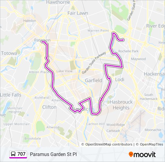 707 Route Time Schedules Stops Maps Paramus Garden St Pl