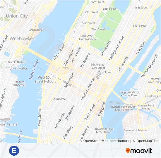 E Route Time Schedules Stops Maps Uptown Queens