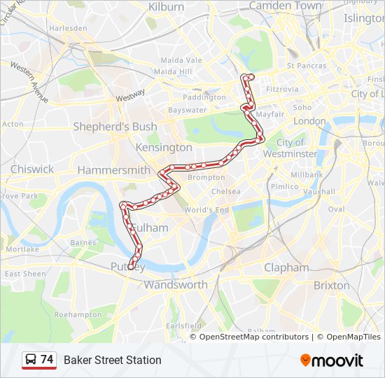 74 Route Schedules Stops Maps Baker Street Station