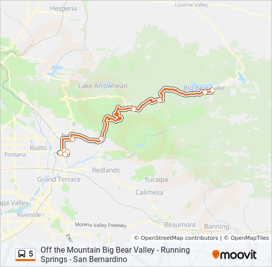 5 Route Time Schedules Stops Maps Big Bear Uphill