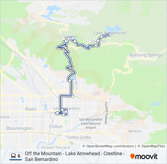 6 Route Time Schedules Stops Maps San Bernardino Downhill