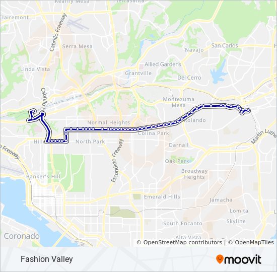 1 Route Time Schedules Stops Maps Fashion Valley