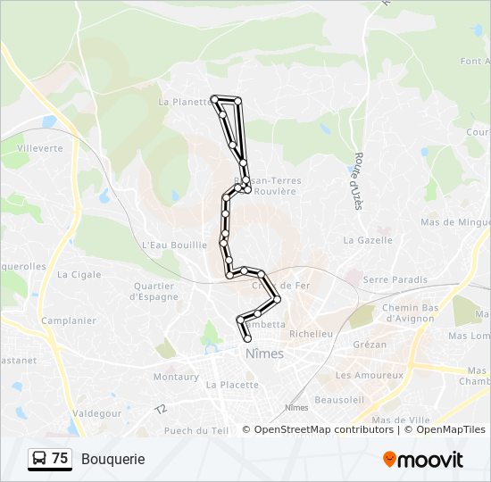 75 Route Time Schedules Stops Maps Bouquerie