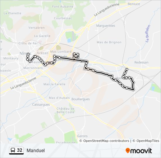 32 Route Time Schedules Stops Maps Manduel