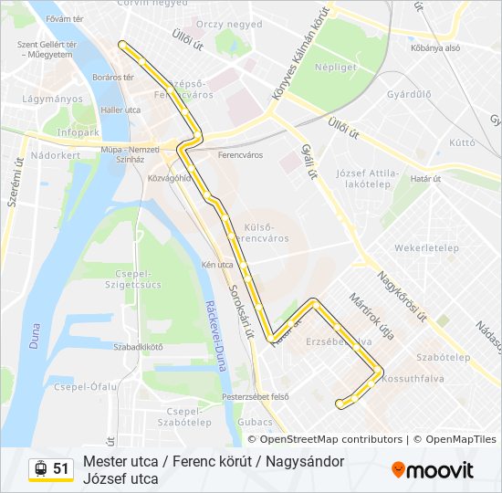 mester utca budapest térkép 51 útvonal: Menetrendek, megállók és térképek mester utca budapest térkép