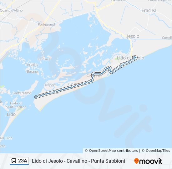Rota Da Linha 23a Horarios Estacoes E Mapas Punta Sabbioni