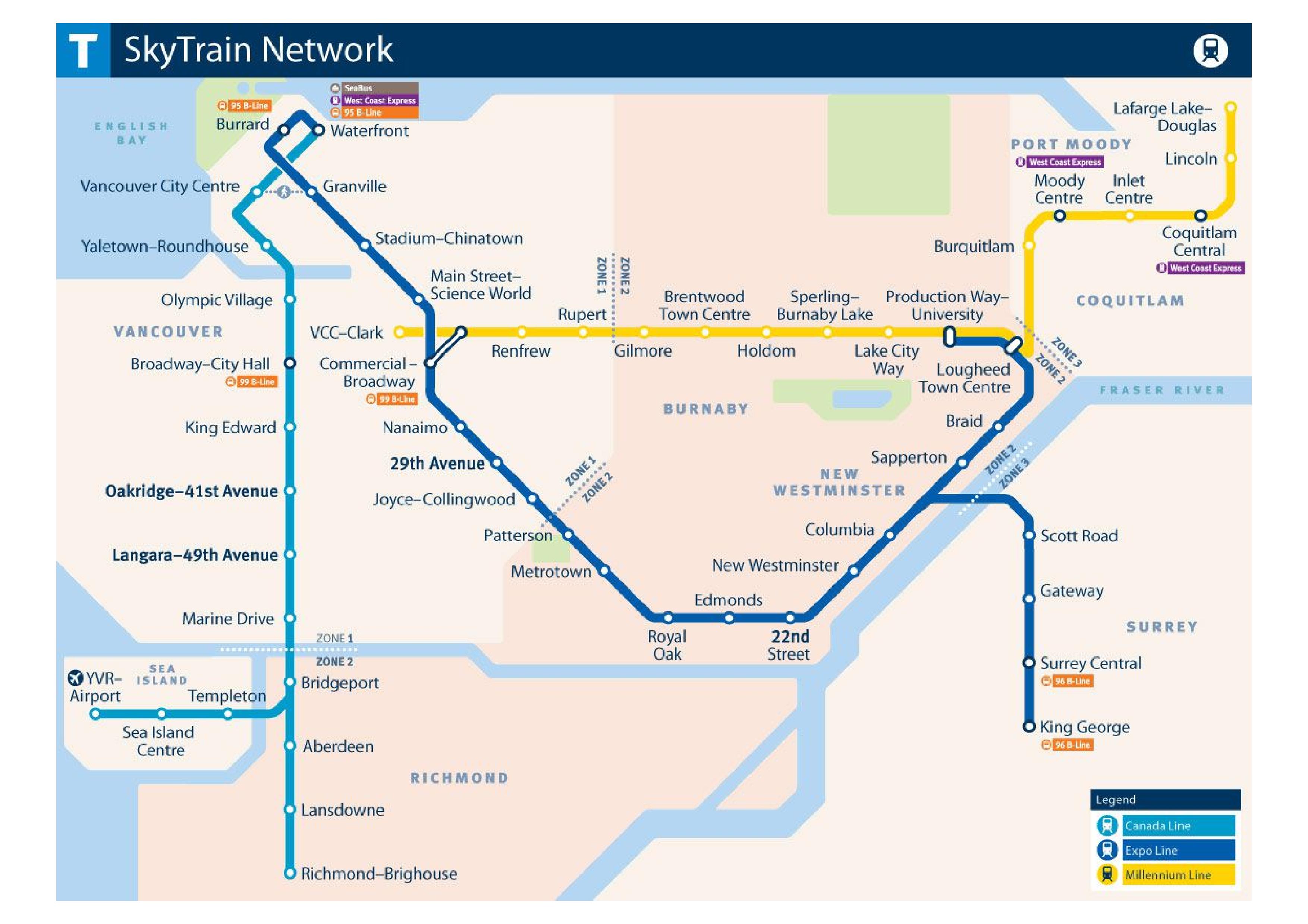 🗺TransLink SkyTrain Offline Map in PDF
